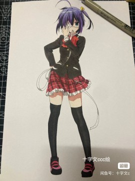 JYUMONJI's Love, Chunibyo & Other Delusions Takanashi Rikka Hot Sexy Hand drawing with marker